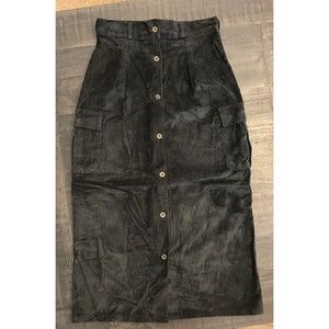 L&S Designs Vintage 90's Corduroy Button Down Long Cargo Skirt - Sz L